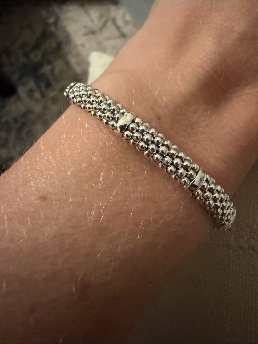 Lagos Sterling Silver Station Caviar Bracelet | 6mm